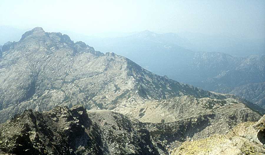 Vue depuis le sommet du Monte d'Oro : les crêtes du Monte d'Oro et du Migliarello