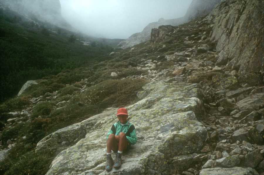 Laurent dans le vallon de Scaffa peu avant le sommet
