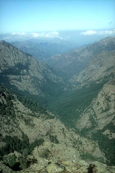 Depuis le sommet du Saltare : vallée de la Candela et la Cavicchia